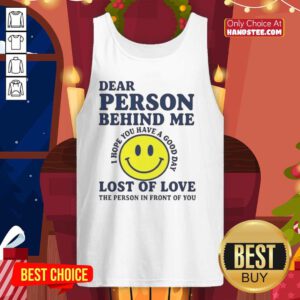 Person wearing a 'Lost of Love' tank top, showcasing a stylish design with a heartfelt message about love and connection.