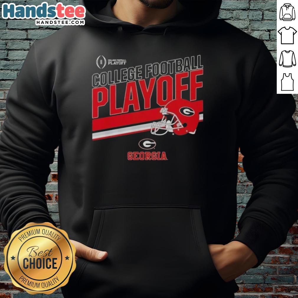 Alt Text: Nice Georgia Bulldogs Football 2025 CFB Playoff Stripe Hoodie featuring team colors and logo, perfect for fans.