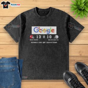 Washed t-shirt featuring Indiana Hoosiers vs. Ohio State Buckeyes at Lucas Oil Stadium, perfect for college football fans.