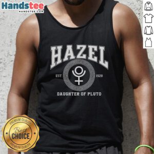 Alt Text: Nice hazel daughter of Pluto in a stylish Roman gold tank top, showcasing a trendy and vibrant summer look.