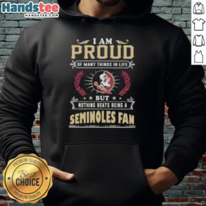 Florida State Seminoles fan hoodie with 'Proud of Many Things' slogan, showcasing team spirit and pride.