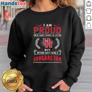 Houston Cougars fan sweatshirt highlighting pride in Houston Cougars sports and team spirit.