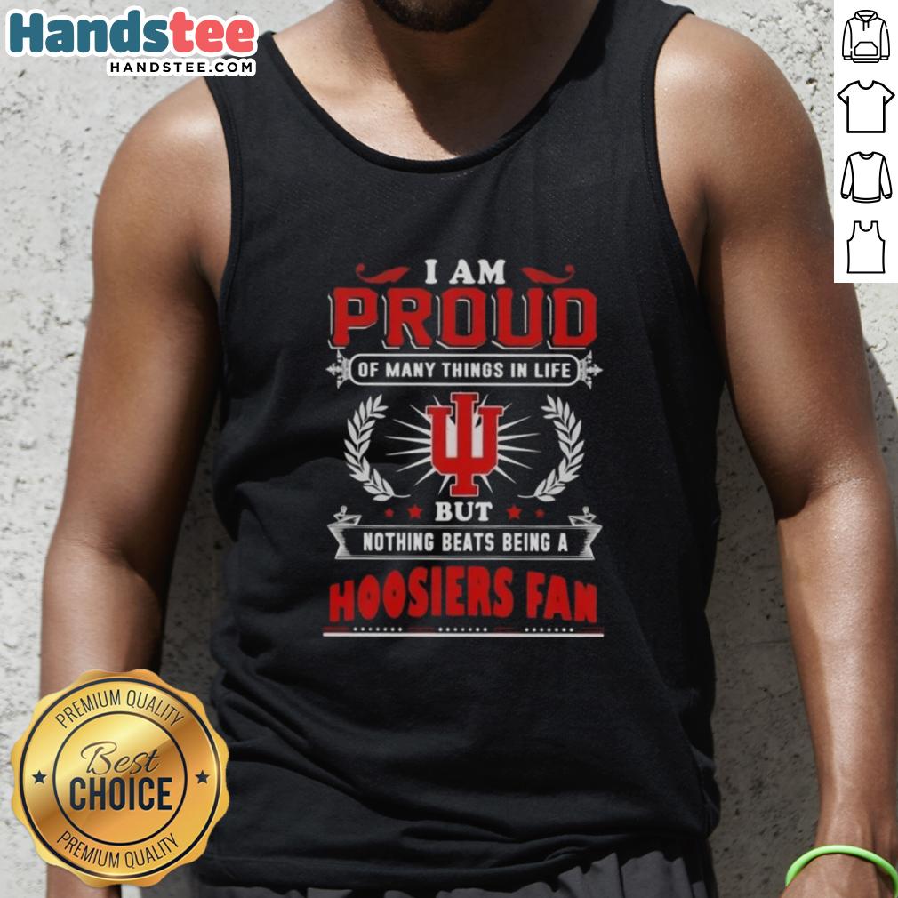 Indiana Hoosiers fan tank top showcasing pride in IU sports, perfect for game day or casual wear.