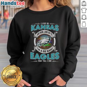 Die-hard Eagles fan sweatshirt, perfect for Kansas supporters, showcasing team spirit in every win, lose, or tie.