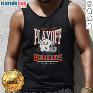 Nice Miami Hurricanes 2025-2026 College Football Playoff Bound helmet tank top showcasing team spirit and style.