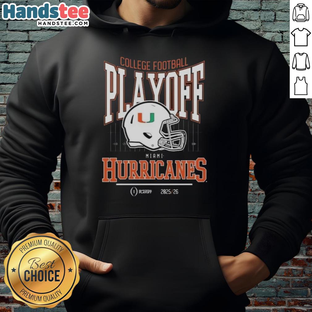 Alt Text: Stylish 'Nice Miami Hurricanes College Football Playoff 2025-26 Hoodie' featuring team colors and logo. Perfect for fans!
