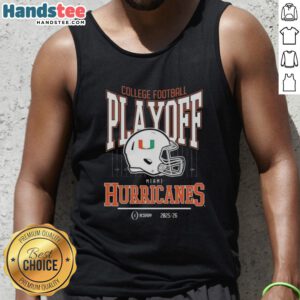 Stylish Miami Hurricanes tank top for the 2025-26 College Football Playoff, perfect for fans and game day wear.
