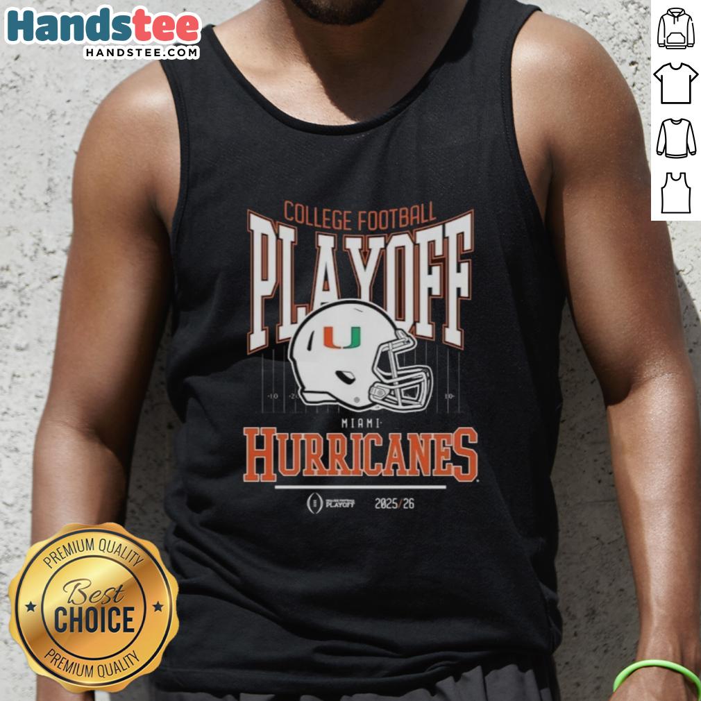 Stylish Miami Hurricanes tank top for the 2025-26 College Football Playoff, perfect for fans and game day wear.