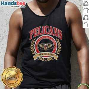 Nice New Orleans Pelicans National Basketball Association crest tank top featuring vibrant team colors and logo design.