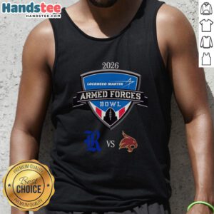 Nice official Rice Owls vs Texas State Bobcats 2026 Armed Forces Bowl matchup tank top showcasing team logos and colors.