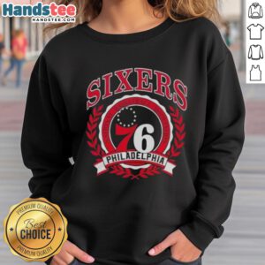 Alt Text: Cozy Philadelphia 76ers sweatshirt showcasing the National Basketball Association crest, perfect for fans and casual wear.