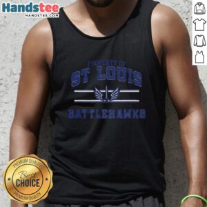 St. Louis Battlehawks UFL logo tank top with stylish stripes, perfect for fans and casual wear.