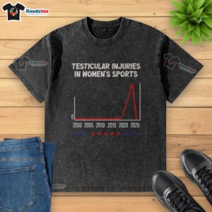 Washed t-shirt featuring 'Nice Testicular Injuries in Women's Sports 20002025' design, showcasing sports injury awareness.