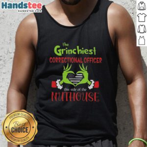 Nice The Grinchiest Correctional Officer tank top showcasing a humorous design, perfect for quirky fashion lovers.