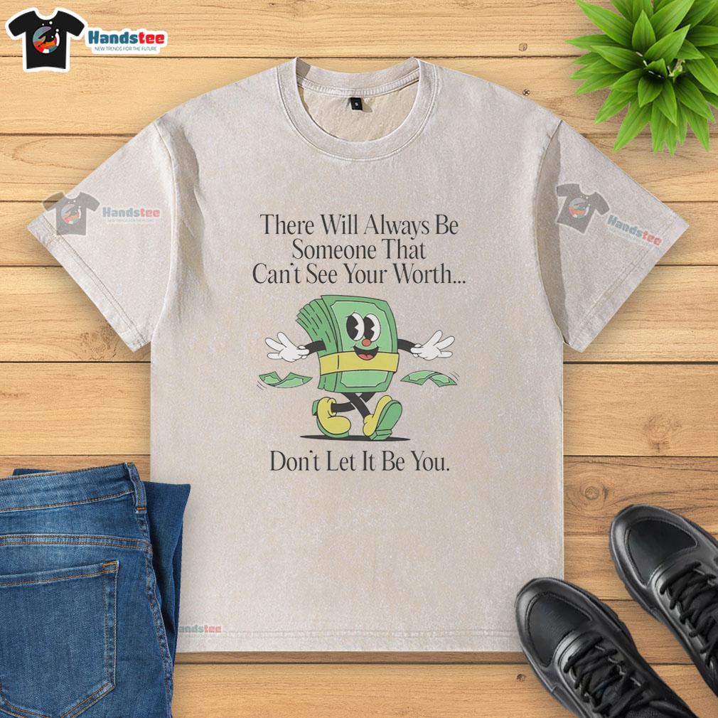 Nice washed T-shirt featuring the quote about self-worth, perfect for expressing individuality and confidence.