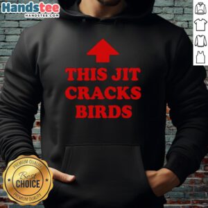 Alt Text: Nice This Jit Cracks Birds Red Arrow Hoodie featuring a vibrant design and comfortable fit, perfect for casual wear.