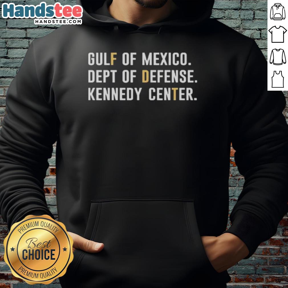 Official Gulf of Mexico Department of Defense Kennedy Center hoodie featuring a stylish design and logo.