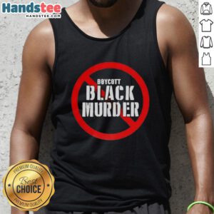 Mysonne Linen Boycott Black Murder Tank Top featuring bold graphics and a stylish design for casual wear.