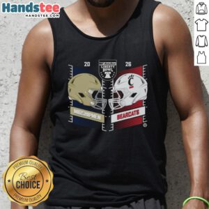 Official Navy Midshipmen vs Cincinnati Bearcats 2025 Autozone Liberty Bowl head-to-head helmet tank top design.