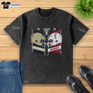 Official Navy Midshipmen vs Cincinnati Bearcats 2025 Autozone Liberty Bowl head-to-head helmet washed T-shirt design.