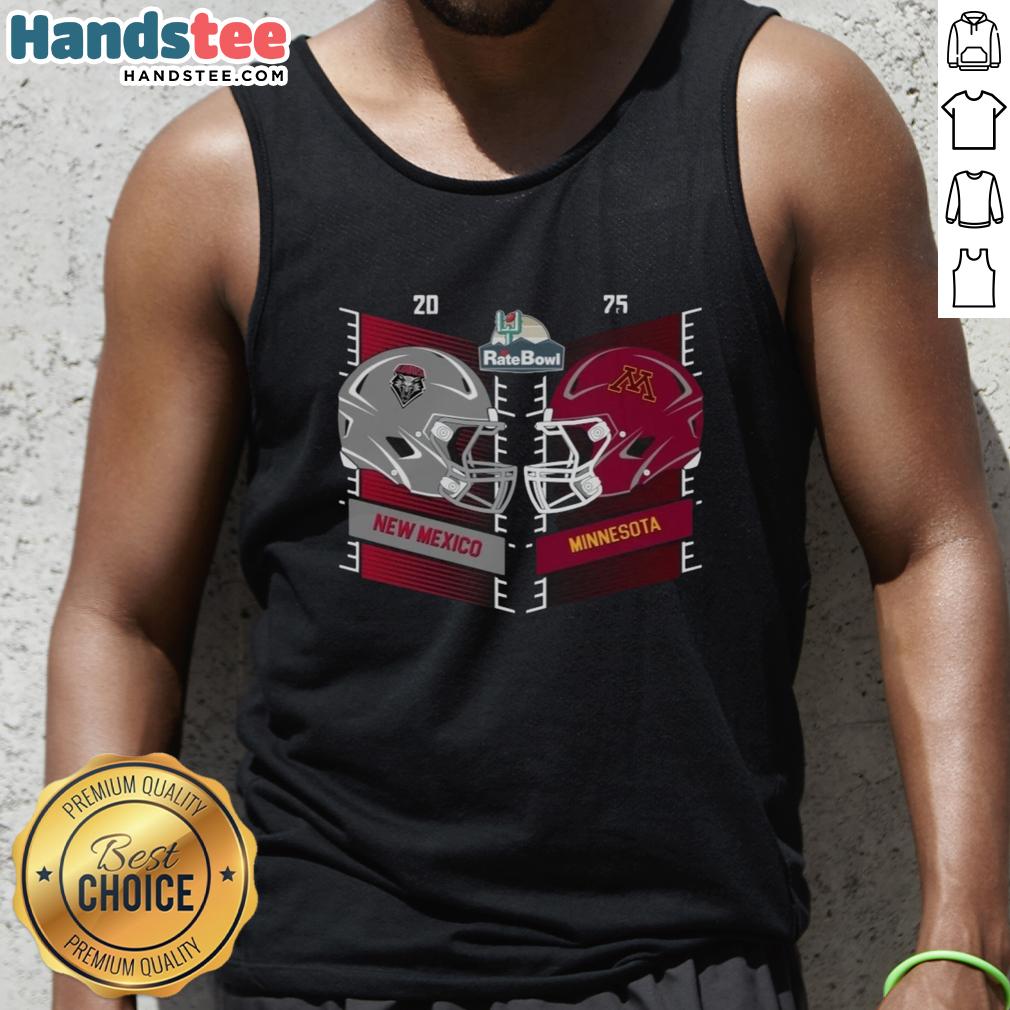 Official New Mexico Lobos vs Minnesota Golden Gophers 2025 Rate Bowl head-to-head helmet tank top design