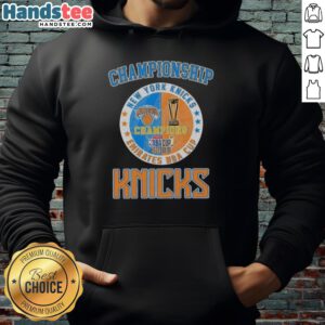 Alt Text: Official New York Knicks Championship Emirates NBA Cup 2025 Hoodie featuring team logo and vibrant colors.