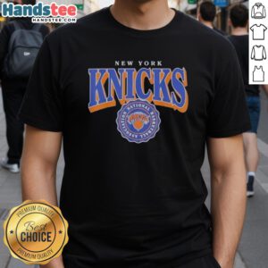 Official New York Knicks NBA T-Shirt featuring team logo and colors, perfect for fans and game day attire.
