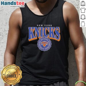 Official New York Knicks tank top featuring team logo, perfect for NBA fans and summer sportswear.