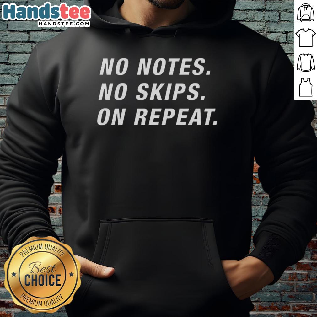 Chicago Bears hoodie featuring 'Official No Notes No Skips On Repeat' design, perfect for loyal fans and stylish comfort.