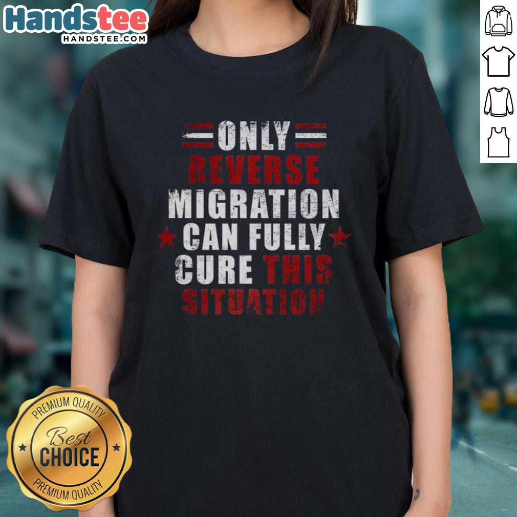 Official Only Reverse Reverse Migration Cure Ladies Tee showcasing a stylish design perfect for casual wear.