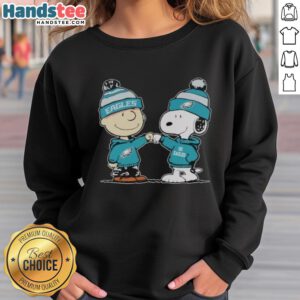 Alt Text: Official Philadelphia Eagles Snoopy and Charlie Brown Best Friends Sweatshirt featuring vibrant team colors and playful design.