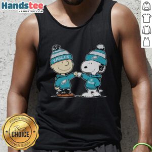 Official Philadelphia Eagles Snoopy and Charlie Brown best friends tank top featuring vibrant graphics and team colors.