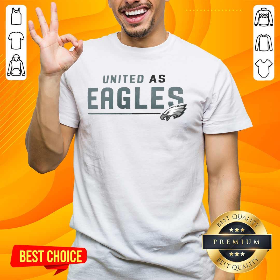 Official Philadelphia Eagles United As Eagles T-Shirt in green, showcasing team pride for fans and supporters.