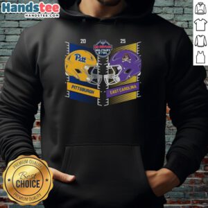 Official Pittsburgh Panthers vs East Carolina Pirates 2025 Military Bowl head-to-head helmet hoodie design