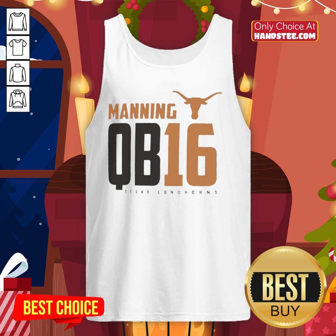 Official Texas Longhorns Manning QB 16 tank top featuring vibrant team colors and logo, perfect for fans and athletes.