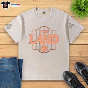 Original Cleveland Cavaliers The Land Court City Edition 2025 washed t-shirt featuring team logo and vibrant colors.