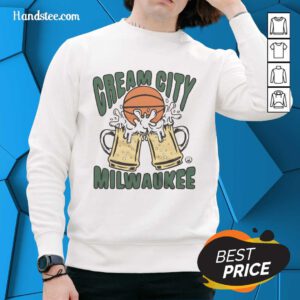 Alt Text: Cozy Original Cream City Milwaukee Sweatshirt in soft fabric, showcasing Milwaukee pride with a stylish design.