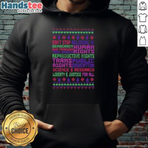 Premium Don't Stop Believing in Democracy hoodie featuring human rights and free speech design for Christmas celebrations.