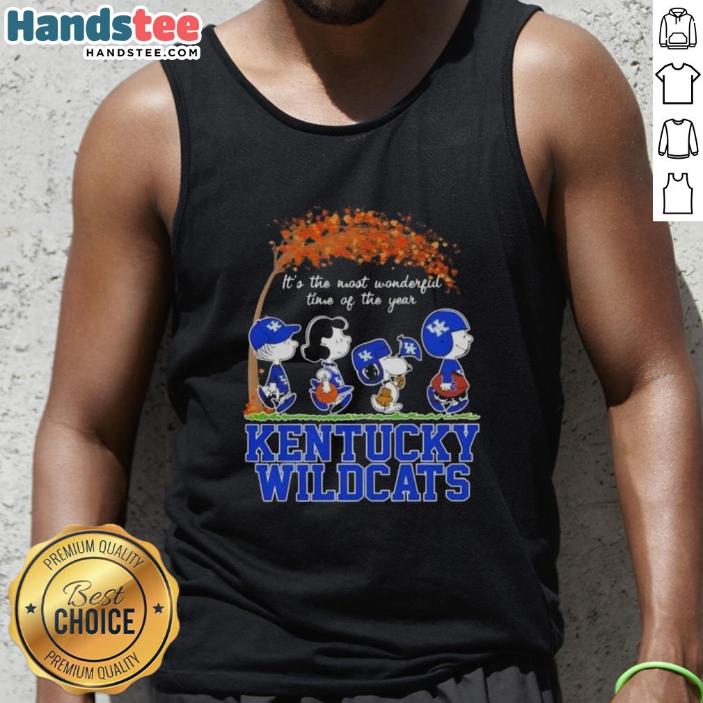 Premium Kentucky Wildcats X Peanuts Snoopy and Friends autumn tank top featuring vibrant graphics and festive design.