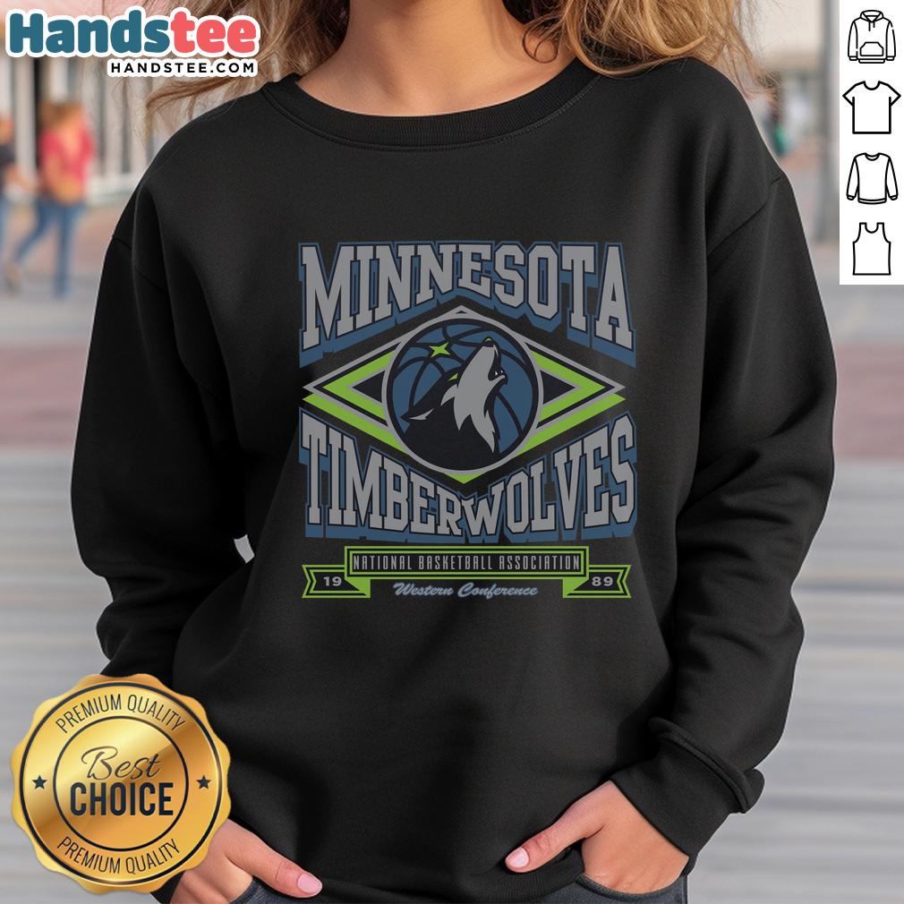 Premium Minnesota Timberwolves Heater Sweatshirt in navy blue with team logo, perfect for cozy sports style.