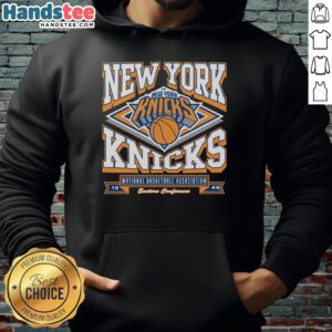 Premium New York Knicks Heater Hoodie in vibrant blue with team logo, perfect for fans and chilly game days.