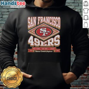 Premium San Francisco 49ers heater hoodie in red, featuring team logo and cozy design for fans. Perfect for cold weather.