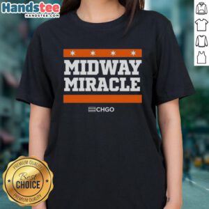 Top Chicago Bears Midway Miracle ladies tee featuring vibrant team colors and a stylish design perfect for fans.