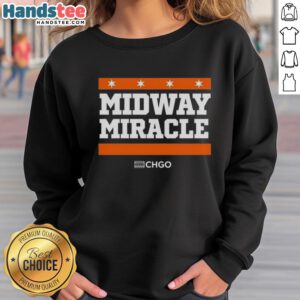 Alt Text: Cozy Top Chicago Bears Midway Miracle sweatshirt featuring team colors and logo, perfect for game day wear.