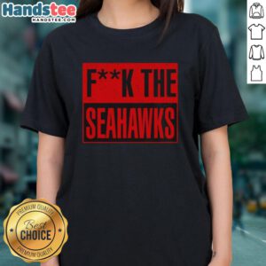 Awesome San Francisco 49ers ladies tee with 'F* the Seattle Seahawks' graphic, perfect for passionate fans.