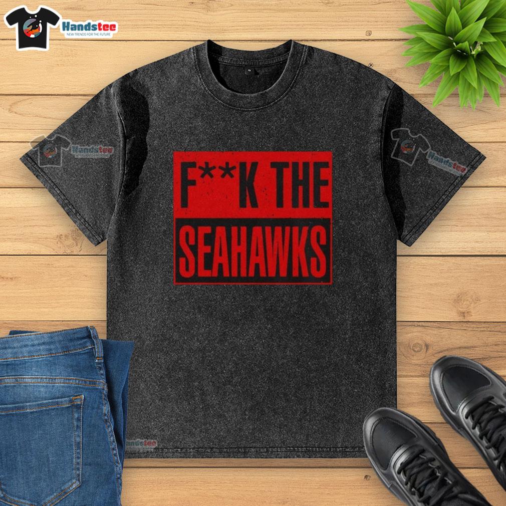 Awesome San Francisco 49ers 'Fuck The Seattle Seahawks' washed t-shirt in red, perfect for fans and game day wear.