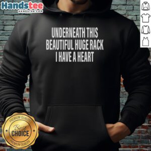 Awesome hoodie featuring a heart design, worn under a beautiful huge rack, perfect for stylish and comfortable outfits.