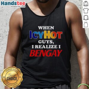 Cool guy in a Bengay tank top, showcasing style and confidence with an icy hot vibe.