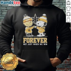 Alt Text: Cute Peanut Snoopy and Charlie Brown hoodie for New Orleans Saints fans, celebrating loyalty beyond wins.
