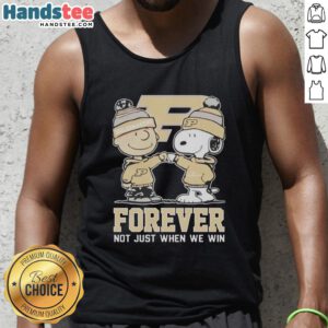 Alt Text: Cute Peanut Snoopy and Charlie Brown tank top for Purdue Boilermakers fans, celebrating loyalty beyond just winning.